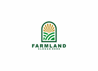 farmland logo template, vector in white background