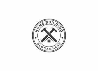 home building logo template, vector, icon in white background