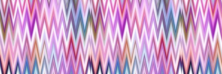 Indonesia space dyed gradient ikat border pattern. Seamless colorful variegated zig zag edge trim effect. Retro 1970 s fashion fashion endless band. - obrazy, fototapety, plakaty