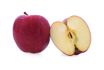 red apples over white background