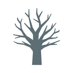 Simple tree branch flat style shape