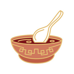 oriental soup and spoon