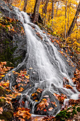 Fototapeta na wymiar Autumn waterfall in New York