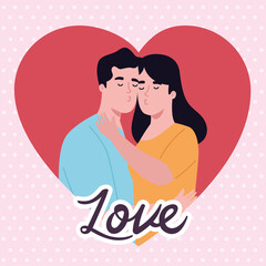 couple kissing inside heart