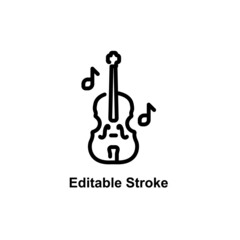 contrabass icon designed in outline style in in musical instrument icon theme