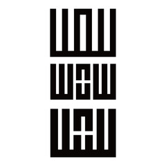 initial logo W O W icon vector