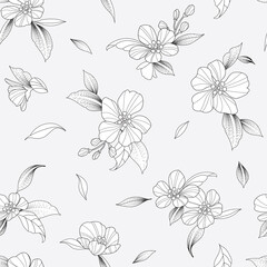 flower design - seamless vector repeat pattern, use it for wrappings, fabric, packaging and other print and design projects