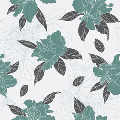 flower design - seamless vector repeat pattern, use it for wrappings, fabric, packaging and other print and design projects