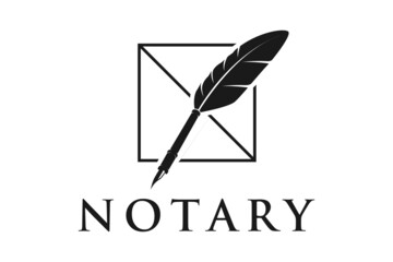 Initial Letter N with Feather Quill Pen Notary Writer Journalist logo design vector