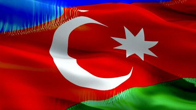 Azerbaijani flag. 3d Azerbaijan sign waving video. Flag of Azerbaijan seamless loop animation. Azeri flag silk HD resolution Background. Azerbaijan flag Closeup 1080p HD video for Independence Day,Vic