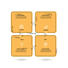 Infographic  illustration Thin Line Connection on orange theme chart origami paper color info-graphic template for diagram presentation chart and business concept with element options
