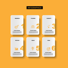 Infographic  illustration Thin Line Connection on orange theme chart origami paper color info-graphic template for diagram presentation chart and business concept with element options
