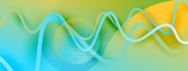 Abstract gradient background with wave line with shadow effect. Geometric composition. 3D shadow effects and fluid gradients