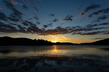sunset over the lake