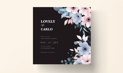 Elegant hand drawing floral wedding invitation design