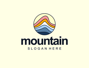 Abstract mountain wave logo design