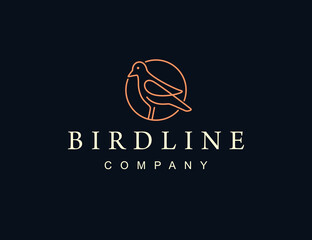 Luxury bird monoline logo design