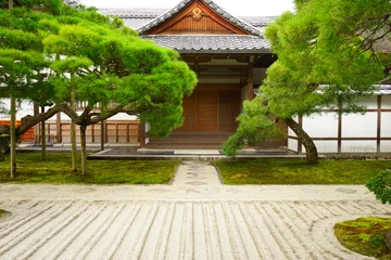 Tafelkleed Japanese garden at Ginkaku-ji Temple or Silver Pavilion in Kyoto, Japan - 日本 京都 銀閣寺 銀沙灘 枯山水 © Eric Akashi