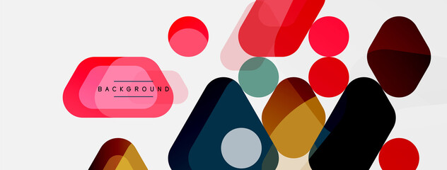 Abstract round geometric shapes and circles background. Trendy techno business template for wallpaper, banner, background or landing
