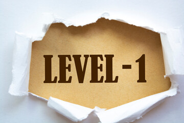 Level 1 message written under torn paper.