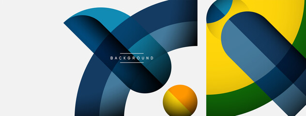 Trendy shapes, color minimal design composition, lines and shadows for wallpaper banner background or landing page