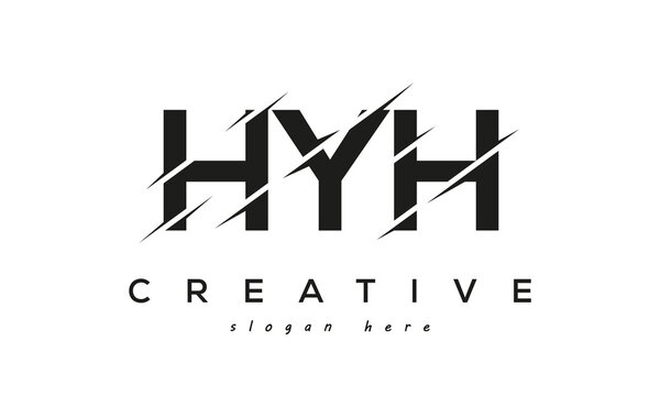 HYH Letter Logo Design With A Creative Cut