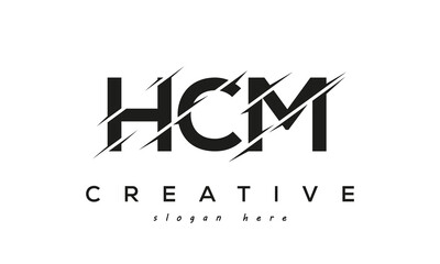 HCM Letter Logo Design With A Creative Cut