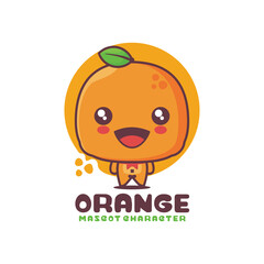 Obraz premium orange fruit cartoon mascot illustration. suitable for, logos, prints, labels, stickers