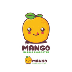 cute mango fruit cartoon illustration. suitable for, logos, prints, labels, packaging, stickers