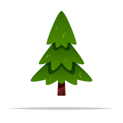 Cartoon pine tree vector isolated illustration