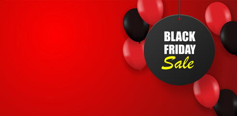 Black Friday sale banner. Sale promotion poster. Banner background design. Shopping template. Vector illustration