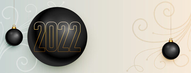 nice floral happy new year 2022 banner design