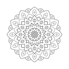 Black mandala on white background