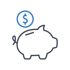 Piggy bank icon vector graphic