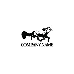 Running Wolf logo for business