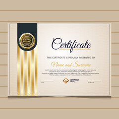 Elegant gold diploma certificate template. Use for print, certificate, diploma, graduation