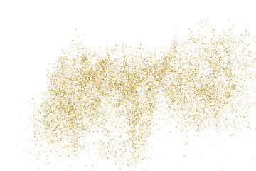 Fototapeta na wymiar Gold Glitter Texture Isolated On White. Goldish Color Sequins. Celebratory Background. Golden Explosion Of Confetti. Vector Illustration, Eps 10.