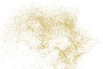 Gold Glitter Texture Isolated On White. Goldish Color Sequins. Celebratory Background. Golden Explosion Of Confetti. Vector Illustration, Eps 10.