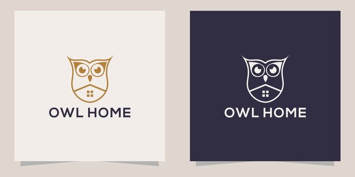 owl with home logo template