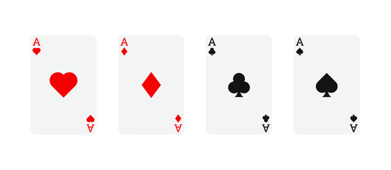 Set of playing cards icon. Vector illustration isolated on white background.