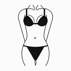Slim female body vector illustration Skinny woman figure icon isolated on white background.