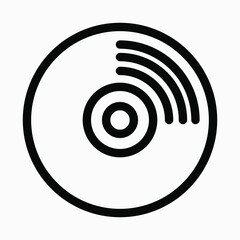 CD icon. Vector illustration isolated on white background. DVD sign.