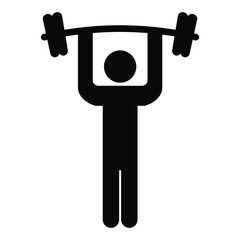 Weightlifting icon. Vector illustration isolated on white background.
