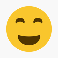 Cute smiling emoji vector illustration isolated on white background.