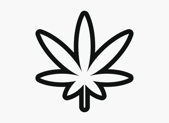 Marijuana leaf vector icon isolated on white background