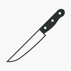 Kitchen knife vector icon isolated on white background.