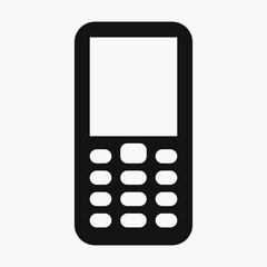 Button phone vector icon isolated on white background.