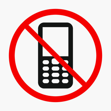 No phone sign. Telephone not allowed vector icon isolated on white background.