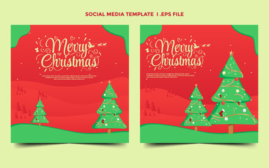 christmas greetings social media template