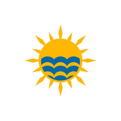 Sun and wave logo design